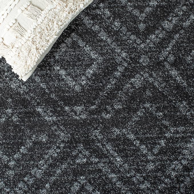 SAFAVIEH Area Rug 8x10 - Adirondack Collection - Large - Dark Grey & Grey, Geometric Trellis Pattern, Non-Shedding & Easy Cleaning, Ideal for Living Room, Bedroom, Office, Dining Space (ADR131F)