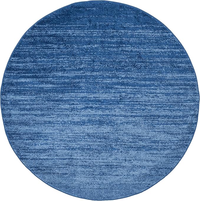 SAFAVIEH Adirondack Collection Area Rug - 10' Round, Light Blue & Dark Blue, Modern Ombre Design, Non Shedding & Easy to Clean, Ideal for Living Room, Bedroom, Office, Dining Space (ADR113F)