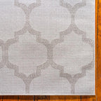 Rugs.com Lattice Collection Rug – 7' x 10' Beige Medium Rug Perfect for Bedrooms, Dining Rooms, Living Rooms