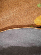 Rugsotic Carpets Hand Tufted Wool ECO-Friendly Area Rugs - 6'x6', Round Shape, Camel, Floral Modern Design, High Pile Thick Handmade Anti Skid Area Rugs for Living Room, Bed Room (K00219)
