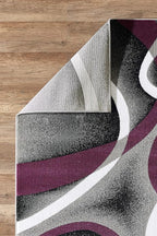 GLORY RUGS Modern Area Rug 5x7 Purple Swirls Carpet Bedroom Living Room Contemporary Dining Accent Sevilla Collection 4816A (Grey Purple)