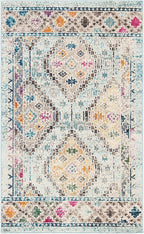 SAFAVIEH Madison Collection Accent Rug - 2'2" x 4', Blue & Yellow, Boho Diamond Distressed Design, Non-Shedding & Easy Care, Ideal for High Traffic Areas in Entryway, Living Room, Bedroom (MAD418K)