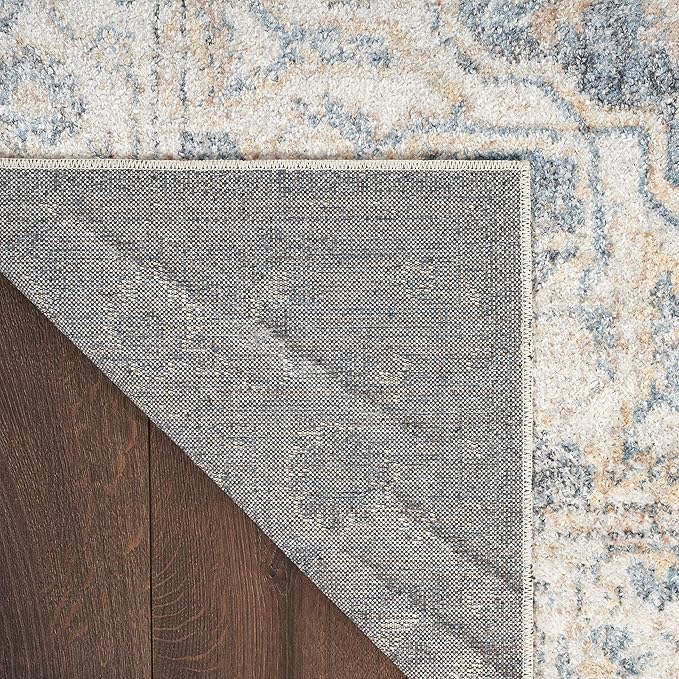 Nourison Home Astra Machine Washable Traditional Grey/Blue 7'10" x 10' Area Rug, Easy Clean, Non Shedding, Bed Room, Living Room, Dining Room, Kitchen (8x10)