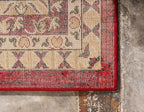Unique Loom Taftan Collection Border Geometric Tribal Inspired Design Area Rug (2' 11 x 16' 5 Runner, Red/ Gold)