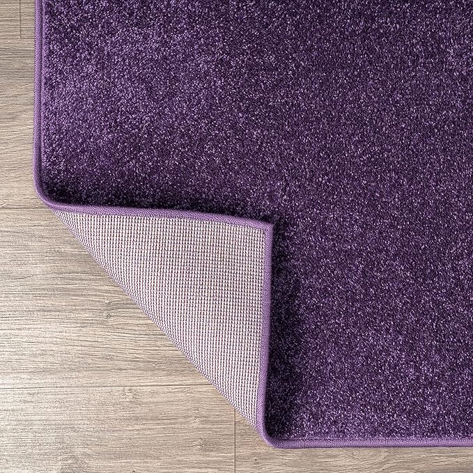 Eyely UES100N-14 Supersoft Haze Solid Low-Pile Indoor Area Rug, Coastal, Bohemian, Minimalist, Classic, Casual for Bedroom,Kitchen,Living Room,Non Shedding,Easy-Washing, Purple, 10 X 14