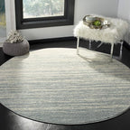 SAFAVIEH Adirondack Collection Area Rug - 4' Round, Slate & Cream, Modern Ombre Design, Non Shedding & Easy to Clean, Ideal for Living Room, Bedroom, Office, Dining Space (ADR113T)
