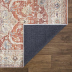 Bloom Rugs Washable Non-Slip 10x14 Rug - Orange/Olive Beige Traditional Oriental Area Rug for Living Room, Bedroom, Dining Room, and Kitchen - Exact Size: 10' x 14'