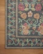 Loloi Rifle Paper Co. Rosa Collection RSA-01 Black 2'-6" x 12'-0" Runner Rug