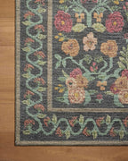 Loloi Rifle Paper Co. Rosa Collection RSA-01 Black 2'-6" x 7'-6" Runner Rug