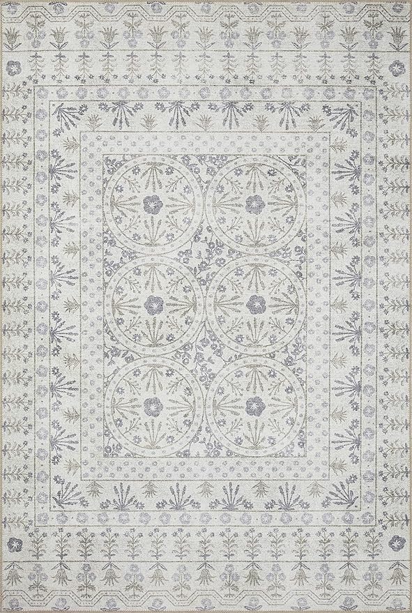 Loloi Rifle Paper Co. Maison Collection MAO-03 Rosette Ivory 8'-4" x 11'-6", .19" Pile Height, Area Rug