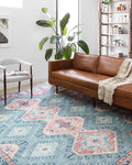 Loloi II Skye Collection SKY-03 Turquoise/Terracotta 2'-3" x 3'-9" Accent Rug
