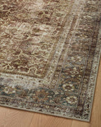 Loloi Magnolia Home by Joanna Gaines Sinclair Collection SIN-01 Rust/Lagoon 2'-3" x 7'-6", .25" Pile Height, Machine Washable, Runner Rug