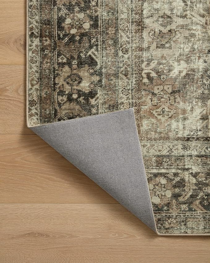 Loloi Magnolia Home by Joanna Gaines Sinclair Collection SIN-01 Pebble/Taupe 5'-0" x 7'-0", .25" Pile Height, Machine Washable, Area Rug