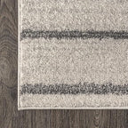 JONATHAN Y Williamsburg Minimalist Stripe Cream/Gray Indoor Area Rug, 3x5, Contemporary, Modern, Easy-Cleaning for Living Room, Bedroom, Kitchen, Pet Friendly, Non-Shedding (MOH201A-3)