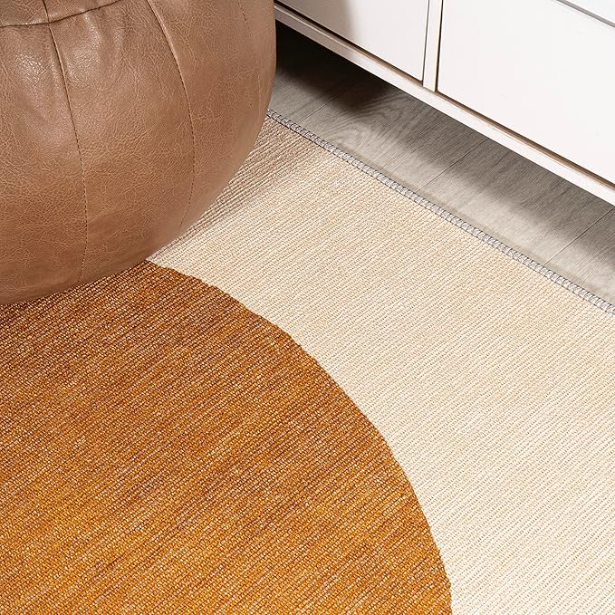 JONATHAN Y Machine Washable Indoor Area Rug 4X6 Cream/Terracotta, Cirkel Minimalist Geometric Dot for Living Room, Bedroom, Kitchen, Office, Easy-Cleaning, Pet-Friendly, Non-Shedding WSH113A-4