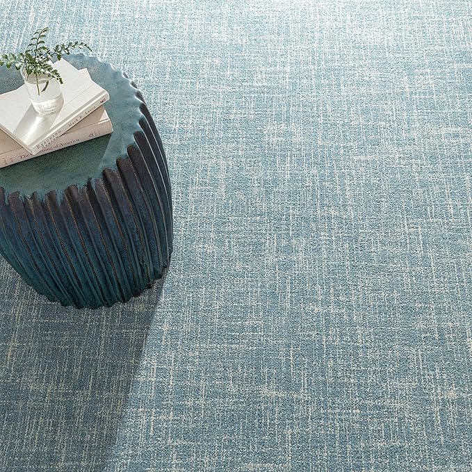 Dash and Albert Crosshatch Wool Area Rug - 2.5' x 8' Runner Aegean Solid Hand Micro Hooked Accent Rug - Durable, High Traffic Areas Bedroom, Hallway, Stairs