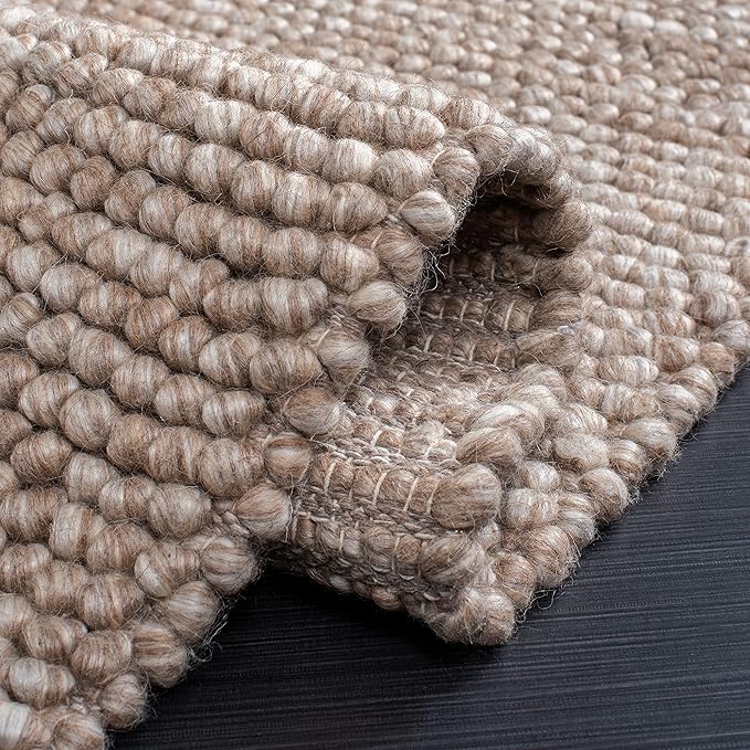 SAFAVIEH Area Rug 6x9 - Natura Collection - Brown, Handmade Wool Blend, Textured Design, Ideal for Living Room, Bedroom, Dining Space (NAT620T)