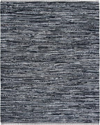 SAFAVIEH Rag Rug Collection Area Rug - 8' x 10', Black, Handmade Boho Stripe Cotton, Ideal for High Traffic Areas in Living Room, Bedroom (RAR121Z)