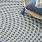 Nourison Home Courtyard Ivory Blue 8' x 10' Area Rug - Easy Clean, Non Shedding, Bed Room, Living Room, Dining Room, Kitchen (8' x 10')
