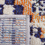 SAFAVIEH Madison Collection Area Rug - 9' x 12', Orange & Beige, Boho Diamond Distressed Design, Non-Shedding & Easy Care, Ideal for High Traffic Areas in Living Room, Bedroom (MAD418P)