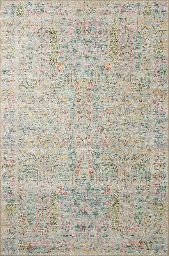 Loloi Rifle Paper Co. Maison Collection MAO-07 Khaki 2'-3" x 3'-9", .19" Pile Height, Accent Rug