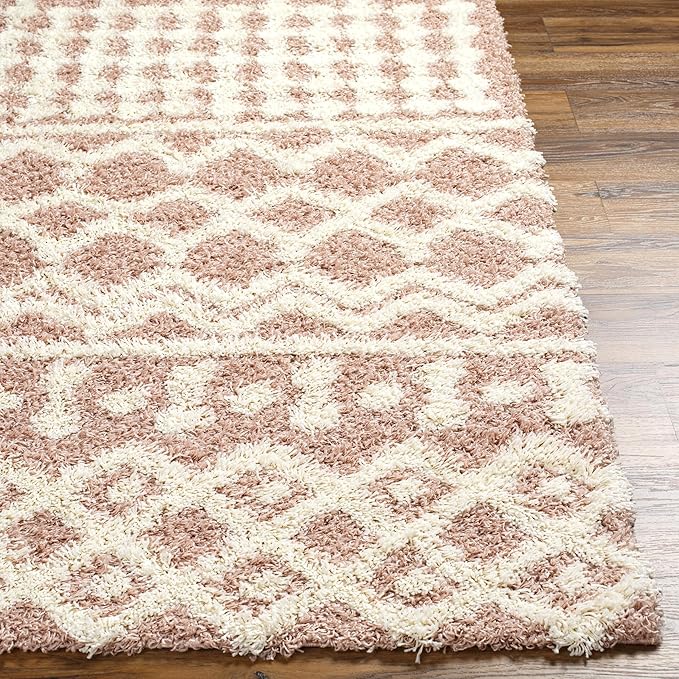 Livabliss Hapsburg Moroccan Shag Area Rug,9'3" x 12',Dusty Pink
