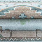 Fame Living Washable Area Rug. Modern Farmhouse. Vintage. Turkish. Bohemian. Distressed. Oriental. Traditional. Rugs for Living Room. Dining. Bedroom. Office. Entryway. Foyer. (856GG, 9'5" x 14')