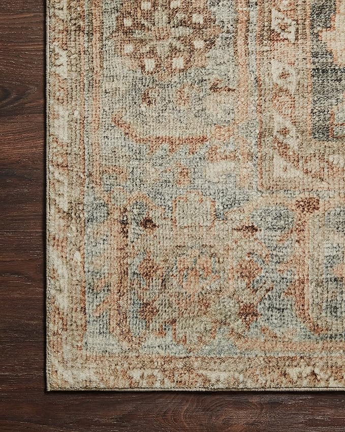 Loloi Margot Collection MAT-03 Ocean/Spice 2'-6" x 9'-6" Runner Rug feat. CloudPile, No-Shed Easy Clean Large Patterned Area Rug for Living Room, Bedroom, Dining Area