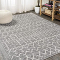 JONATHAN Y Boho Vintage Diamond Gray/Ivory Indoor Area Rug 12X15 ft, Moroccan Hype for Living Room, Bedroom, Kitchen, Office, Easy-Cleaning, High Traffic, Pet-Friendly, Non-Shedding (MOH101C-15)