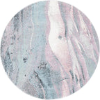 SAFAVIEH Glacier Collection Area Rug - 6'7" Round, Pink & Blue, Modern Abstract Design, Non-Shedding & Easy Care, Ideal for High Traffic Areas in Living Room, Bedroom (GLA126U)