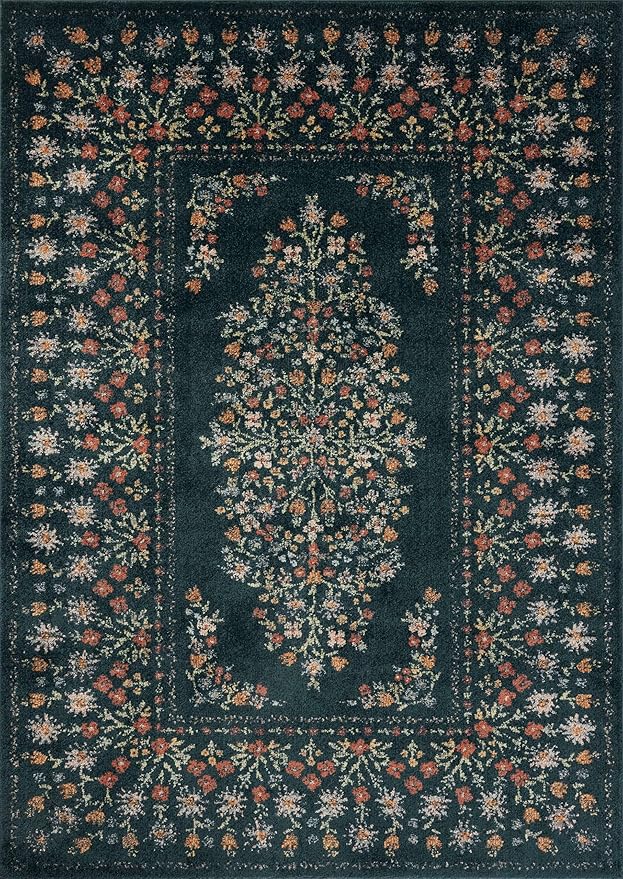Loloi Rifle Paper Co. Laurel Collection LAU-02 Navy 2'-8" x 4' Accent Rug