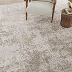 Modern Abstract Beige Gray Area Rug 2x8 Hallway Runner Machine Washable Carpet Bathroom Kitchen Indoor Accent Throw Low Pile Non Slip Distressed Laundry Living Dining Room Bedroom Office