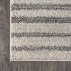 JONATHAN Y Lyla Offset Stripe Gray/Cream Indoor Area Rug, 8x10, Contemporary, Modern, Easy-Cleaning for Living Room, Bedroom, Kitchen, Pet Friendly, Non-Shedding (MOH204A-8)