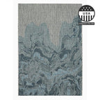 FH Home Outdoor Rug - Waterproof Easy to Clean Stain Resistant - Patio Indoor Outdoor Porch Deck Balcony Entryway - Modern Abstract - Freeport - Blue - 7ft 8in x 9ft 8in