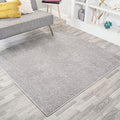 Eyely UES100K-6SQ Supersoft Haze Solid Low-Pile Indoor Area Rug, Coastal, Bohemian, Minimalist, Classic, Casual for Bedroom,Kitchen,Living Room,Non Shedding,Easy-Washing, Gray, 6' Square