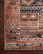 Loloi Layla Collection LAY-14 Mocha/Blush 7'-6" x 9'-6" .13" Thick Area Rug, Soft, Durable, Vintage Inspired, Distressed, Low Pile, Non-Shedding, Easy Clean, Printed, Living Room Rug