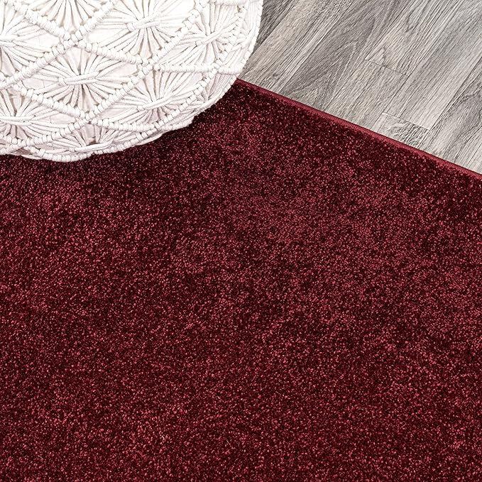 JONATHAN Y Haze Solid Low-Pile Dark Red Indoor Area Rug 12x15, Coastal,Bohemian,Minimalist,Classic, Easy-Cleaning for Living Room,Bedroom,Kitchen,Pet Friendly,Non-Shedding (SEU100Q-15)
