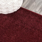 JONATHAN Y Haze Solid Low-Pile Dark Red 9x9 Square Indoor Area Rug, Coastal,Bohemian,Minimalist,Classic, Easy-Cleaning for Living Room,Bedroom,Kitchen,Pet Friendly,Non-Shedding (SEU100Q-9SQ)