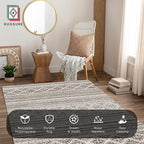 RUGSURE Washable Area Rugs 5' x 7' - 1/6 Thick - Moroccan-Inspired -Stain & Water Resistant Non-Slip - Resistant Rug for Living Room, Bedroom, Nursery, Pet & Child Friendly (Brown)