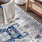 JONATHAN Y Modern Vintage Medallion Blue/Light Grey Indoor Area Rug, 3x5, Country, Floral, Easy-Cleaning for Living Room, Bedroom, Kitchen, Pet Friendly, Non-Shedding (MDP108A-3)