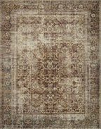 Loloi Magnolia Home by Joanna Gaines Sinclair Collection SIN-01 Rust/Lagoon 7'-6" x 9'-6", .25" Pile Height, Machine Washable, Area Rug