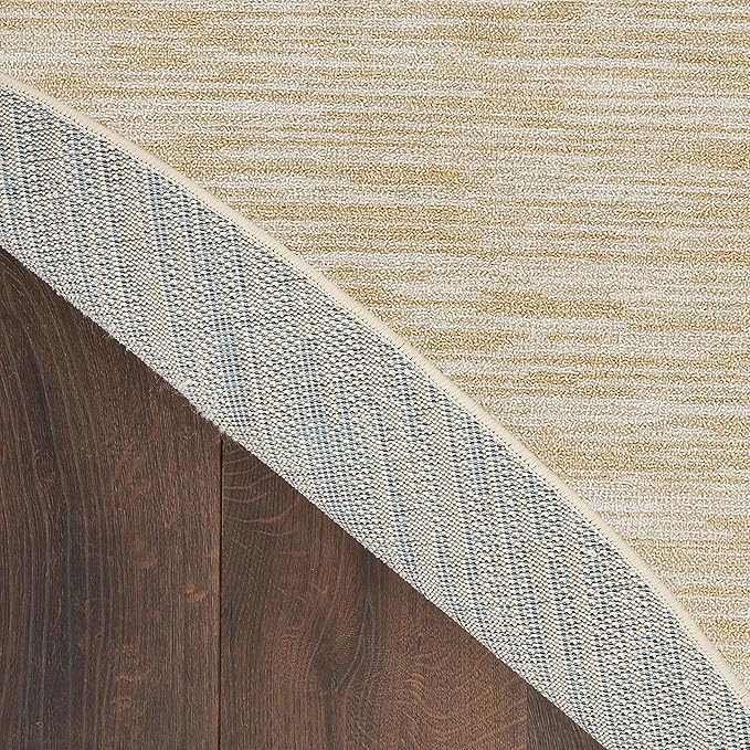 Nourison Home Nourison Essentials Ivory Gold 4' x Round Area Rug - Easy Clean, Non Shedding, Bed Room, Living Room, Dining Room, Kitchen (4' x Round)