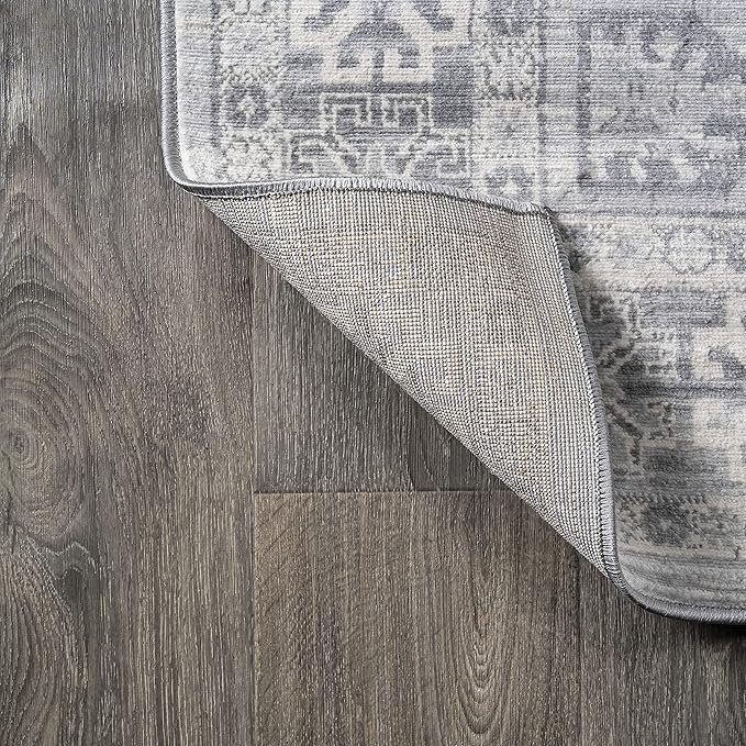 JONATHAN Y Modern Vintage Medallion Light Grey Runner Rug, 2x10, Country, Floral, Easy-Cleaning for Living Room, Bedroom, Kitchen, Pet Friendly, Non-Shedding (MDP108B-210)