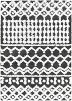 Livabliss Hapsburg Moroccan Shag Area Rug, 5'3" x 7'3", Black/White