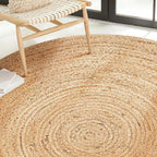 Savi Home Hand Woven Jute Braided Rug, 6' Round - Natural, Reversible Area Rugs for Living Room, Farmhouse, Kitchen, Handcrafted 6 Feet Round Area Rugs - Natural