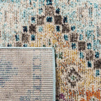 SAFAVIEH Madison Collection Runner Rug - 2'2" x 14', Blue & Yellow, Boho Diamond Distressed Design, Non-Shedding & Easy Care, Ideal for High Traffic Areas in Living Room, Bedroom (MAD418K)