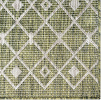 Unique Loom Outdoor Trellis Collection Area Rug - Tribal Trellis (7' 10" Square, Green/ Natural)