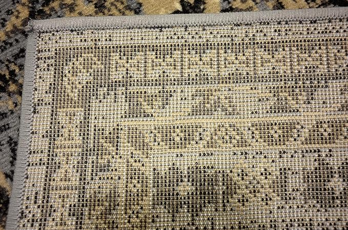 Unique Loom Taftan Collection Border Geometric Tribal Inspired Design Area Rug (2' 2 x 3' 0 Rectangular, Gray/ Black)