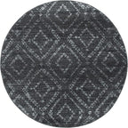SAFAVIEH Adirondack Collection 6' Round Dark Grey/Grey ADR131F Modern Diamond Distressed Non-Shedding Living Room Dining Bedroom Foyer Area Rug