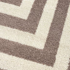 Abani Contemporary Beige & Ivory 5'3" x 7'6"(5'x8') Area Rug, Contrasting Geometric Modern Stripe Symmetrical Living Room Carpet Rugs